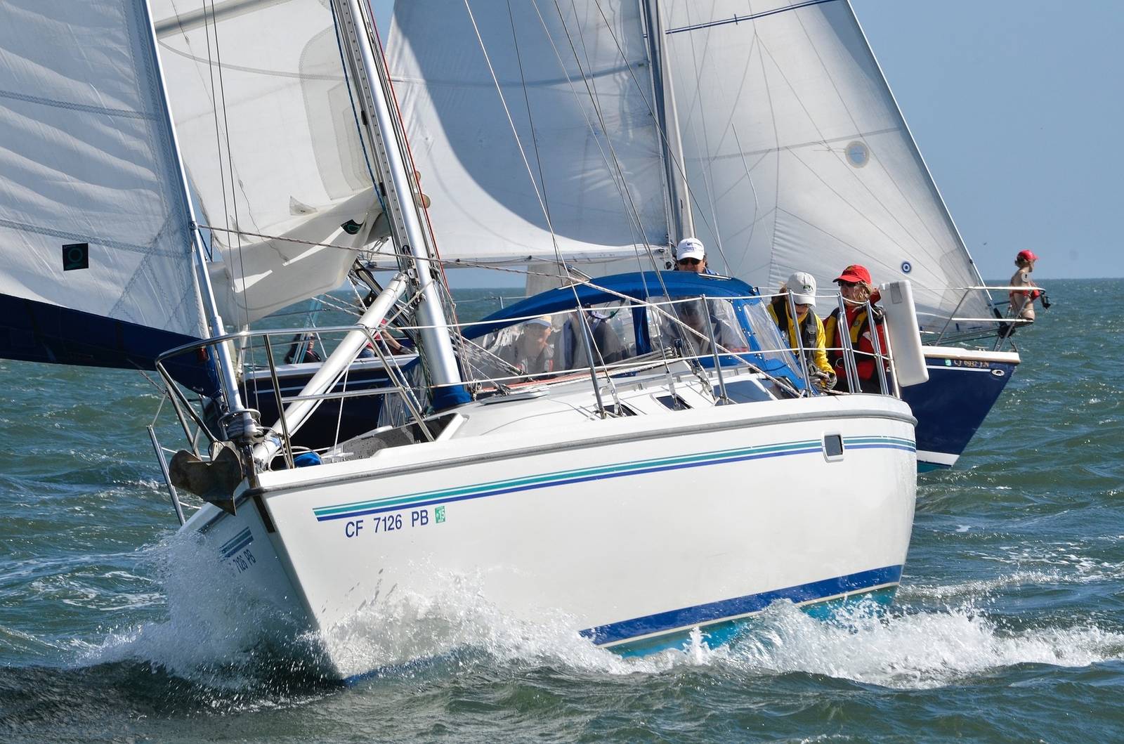 Sailing yacht heeling in the wind off the Istrian coast