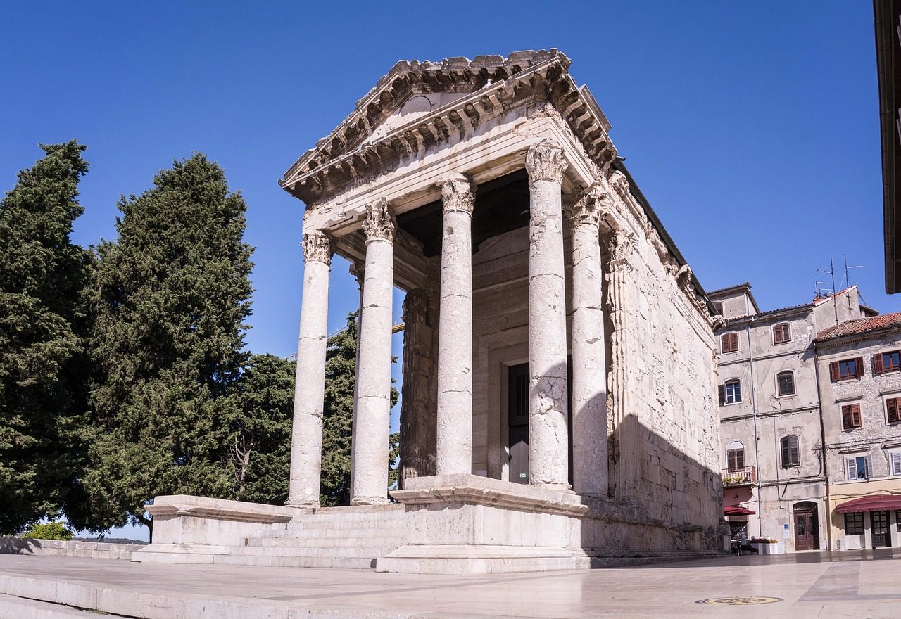 Temple of Augustus on the Forum in Pula